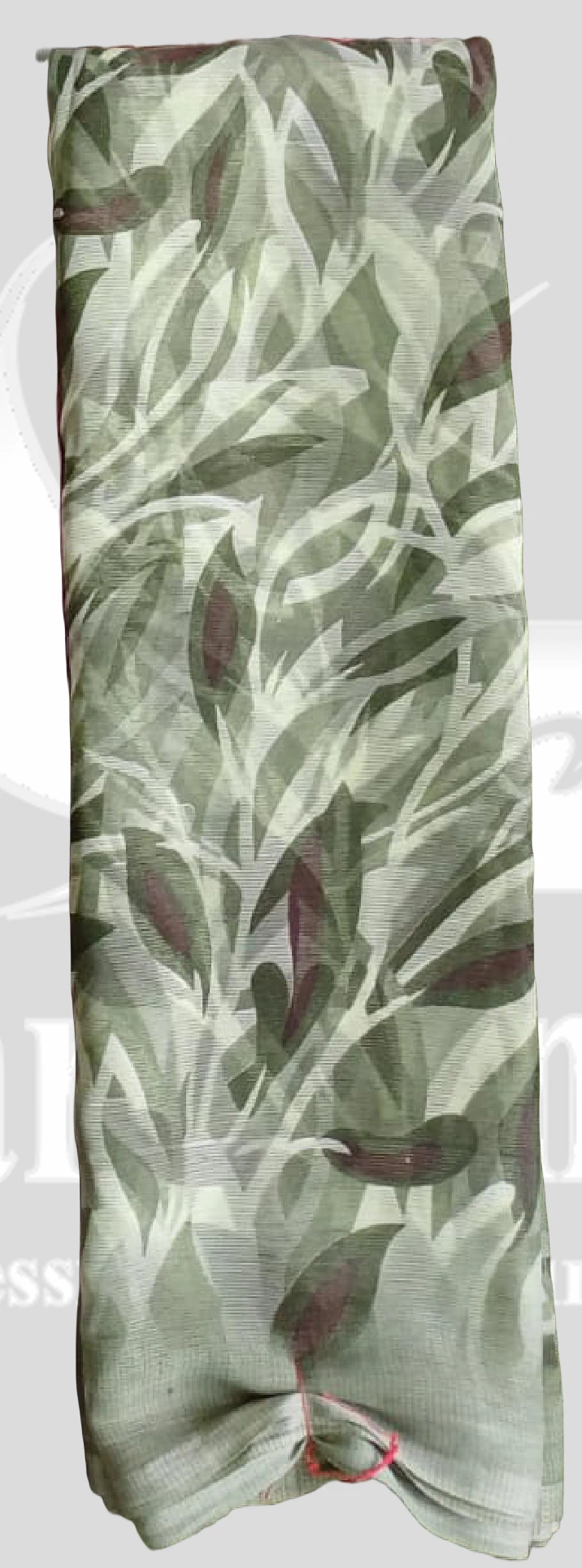 Chiffon Leaf Printed Saree - SANGNI1202 - Leaf Green Mix